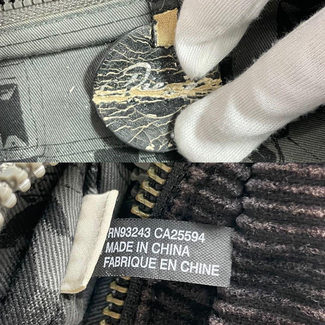 DIESEL ブラック コーデュロイ トートバッグ　大容量