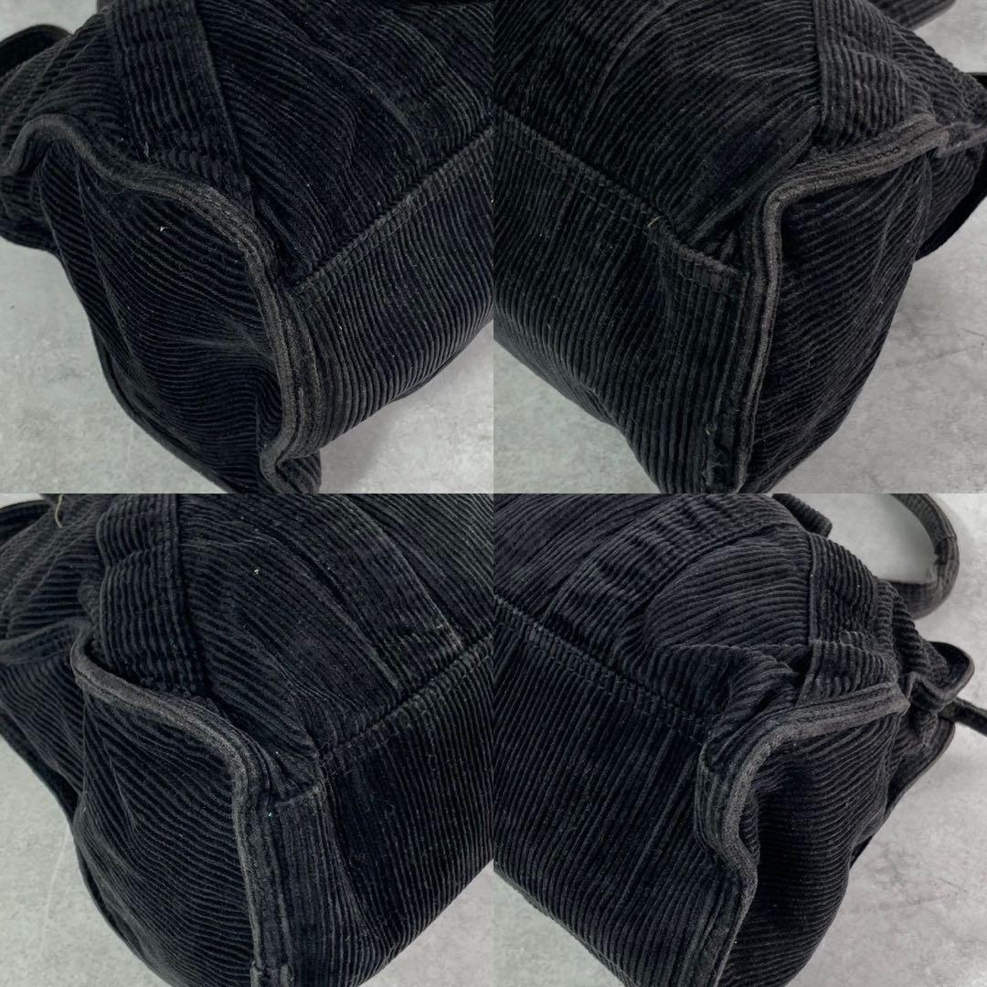 DIESEL ブラック コーデュロイ トートバッグ　大容量