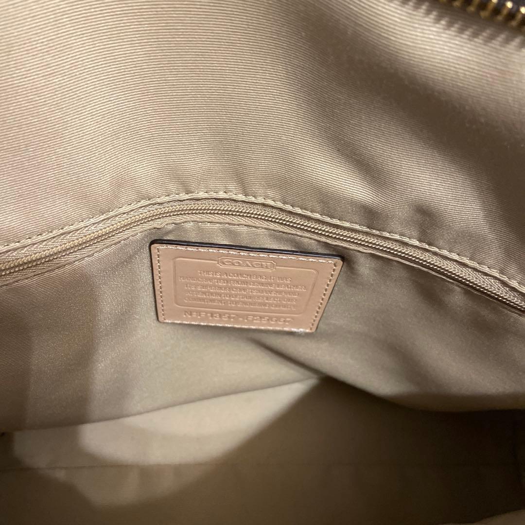 美品【coach】レザートートバッグ　ダークブラウン