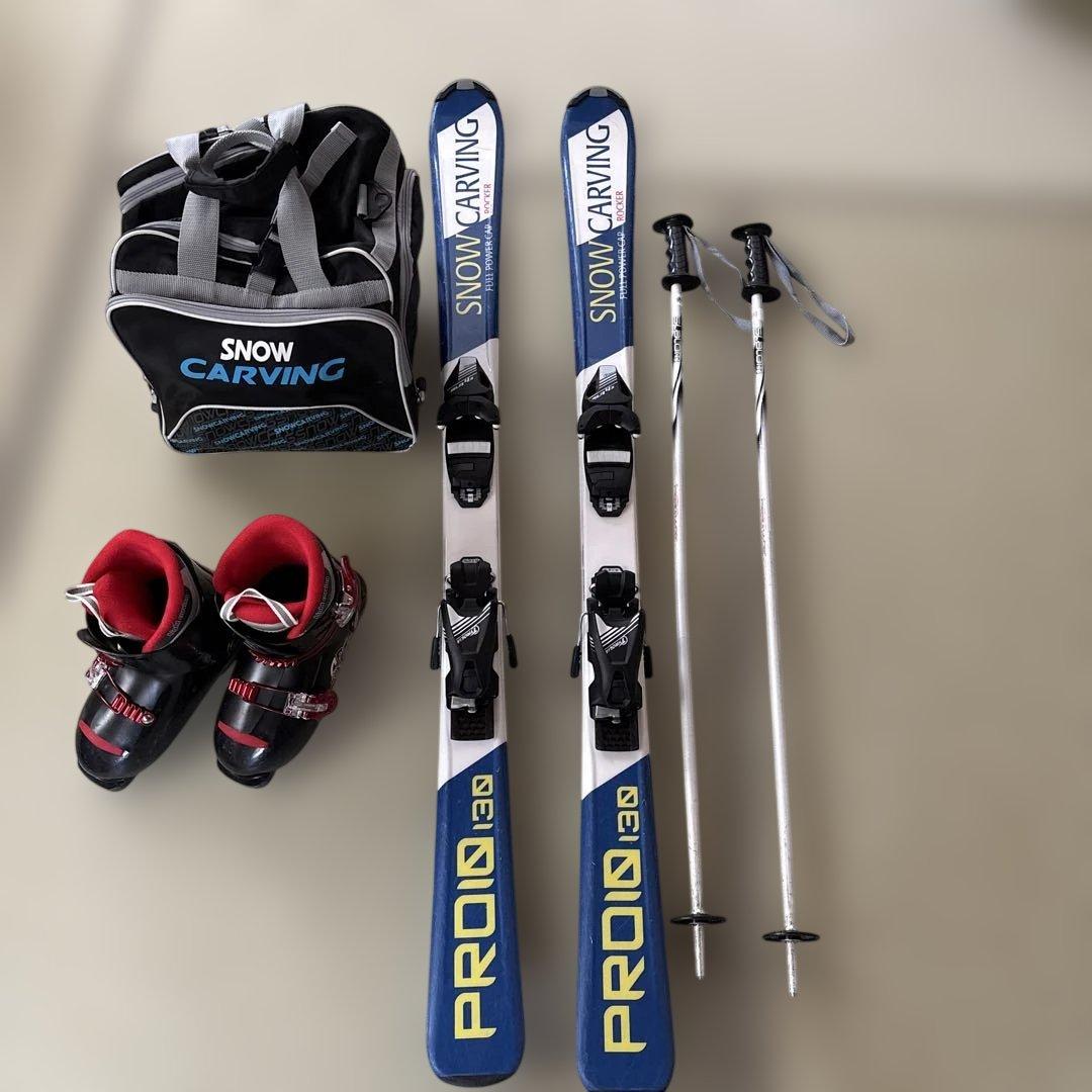 キッズスキー板セット　ブーツケース付き