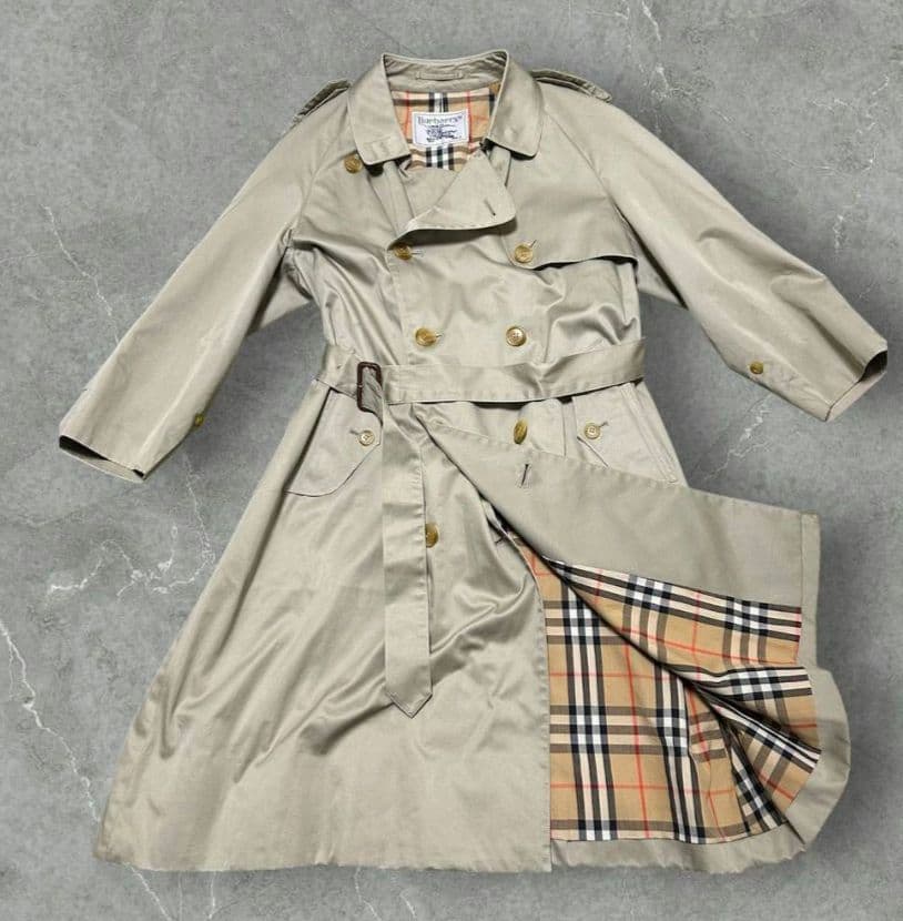 Burberry 90sトレンチコート ノバチェック ベルト ベージュ カーキ