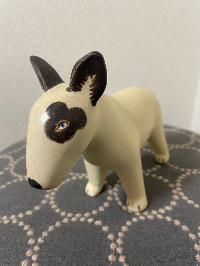 リサラーソン 置物 犬 ケンネル ブルテリア 左のぶち 陶器　オブジェ