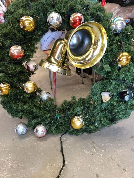 巨大クリスマスリース　ライト付き