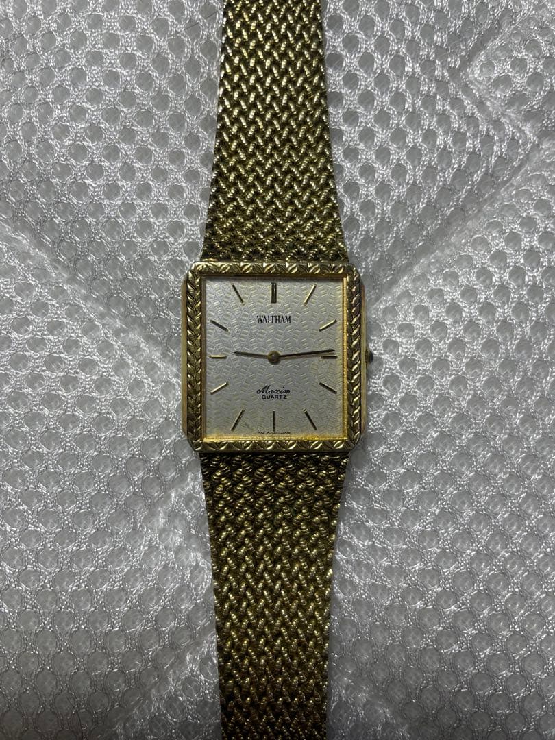 Waltham 12K金張り スクエアクオーツ腕時計 現状渡し