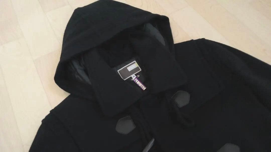 【美品】 上質ウール90%　やわらか軽量　カンコー ダッフルコート 紺　フード