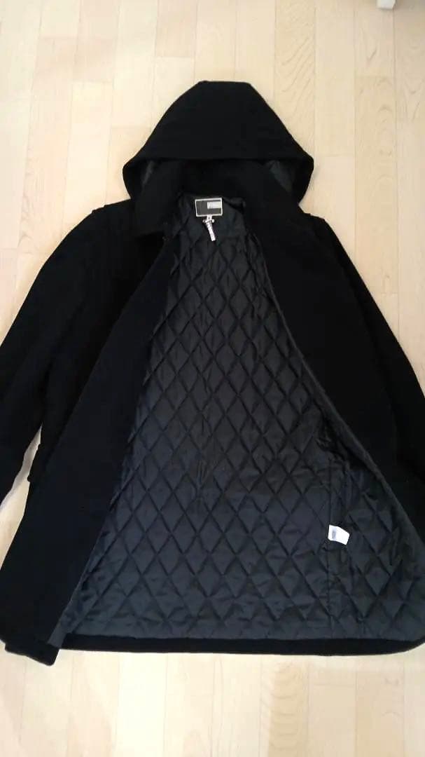 【美品】 上質ウール90%　やわらか軽量　カンコー ダッフルコート 紺　フード