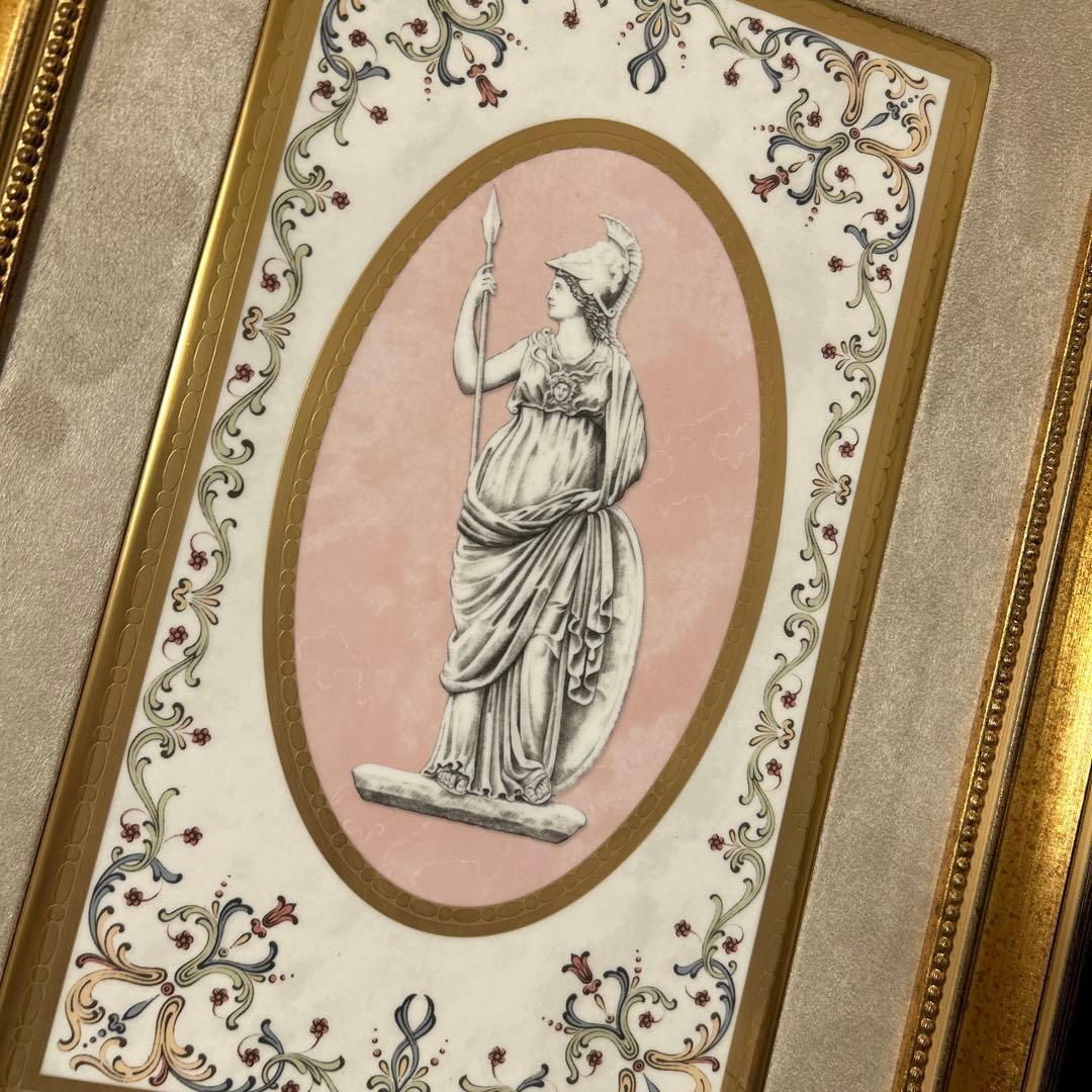 ウェッジウッド　ミネルヴァ　プラーク　レリーフ　額装　陶板　ウォールアート