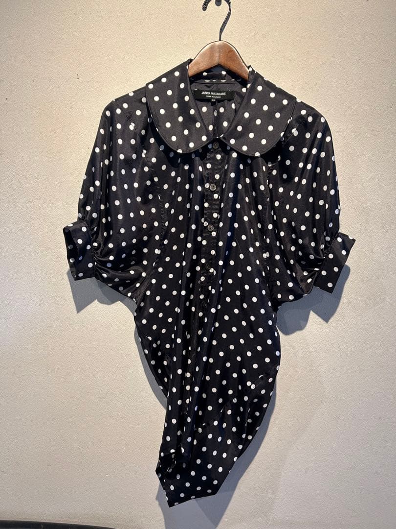 ジュンヤワタナベ　水玉模様 半袖シャツ 大きな襟付き