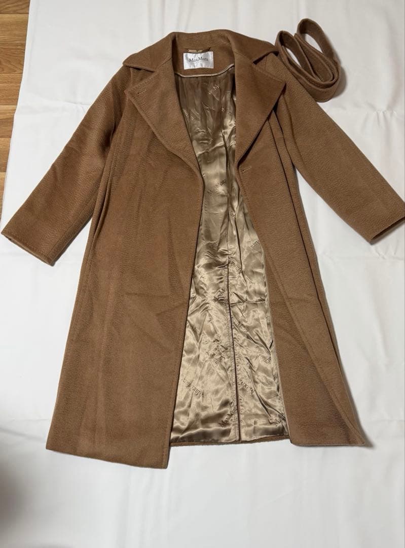 極美品MaxMaraマニュエラ ロングコート白タグキャメルカシミヤ100 XS