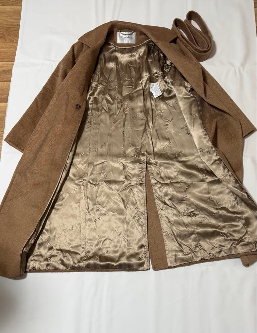 極美品MaxMaraマニュエラ ロングコート白タグキャメルカシミヤ100 XS