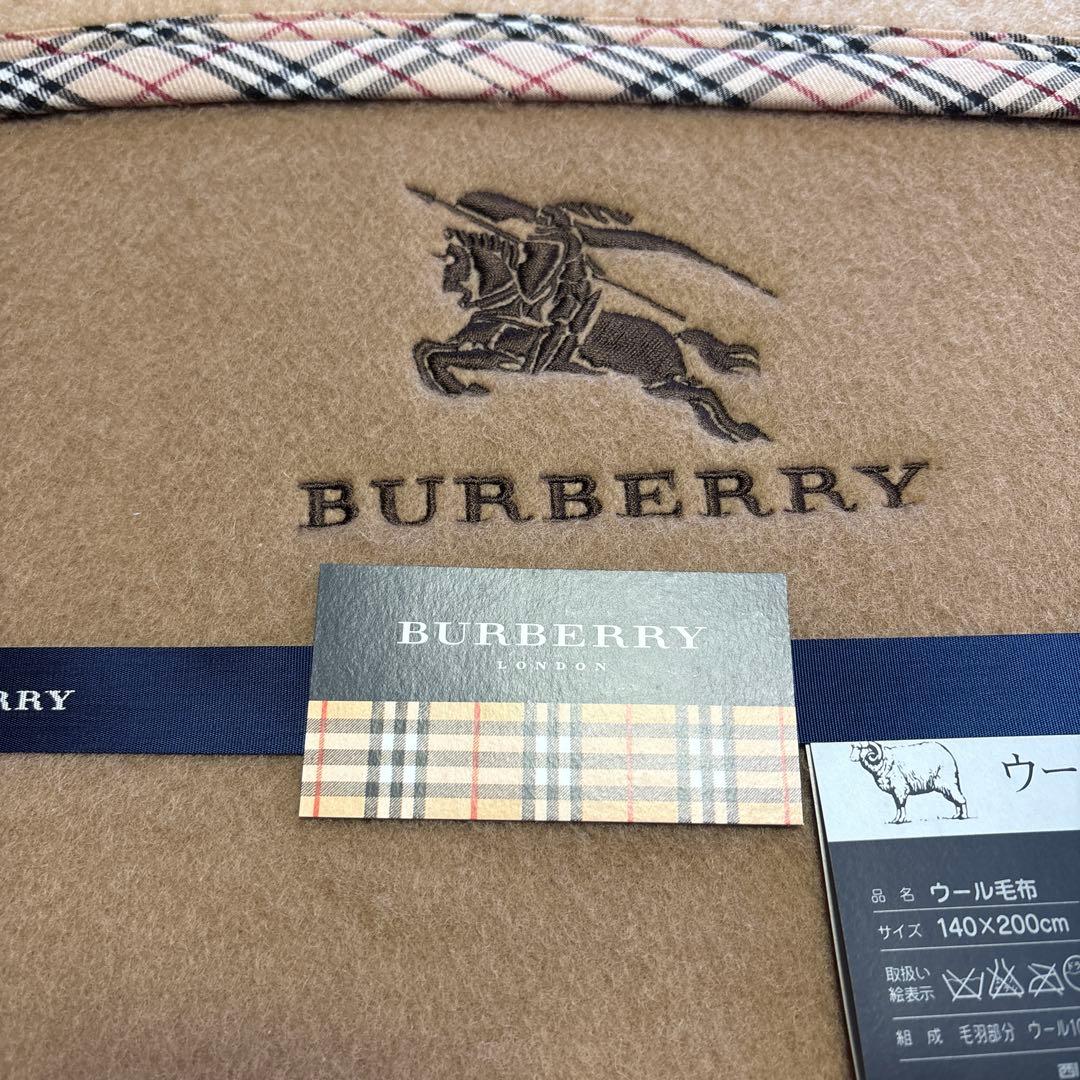BURBERRY ウール毛布 ウールひざ掛け 2点セット