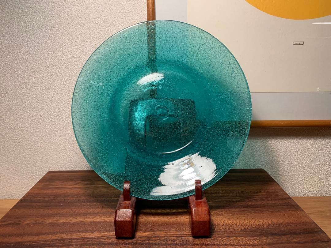 倉敷ガラス 小谷真三 民藝 吹きガラス 気泡 中皿 鉢