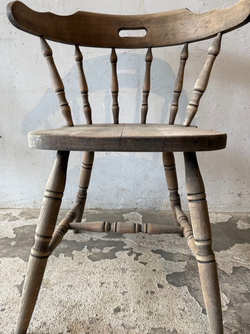 ビンテージ　ダイニングアームチェア　カフェチェア　剥離加工　no2