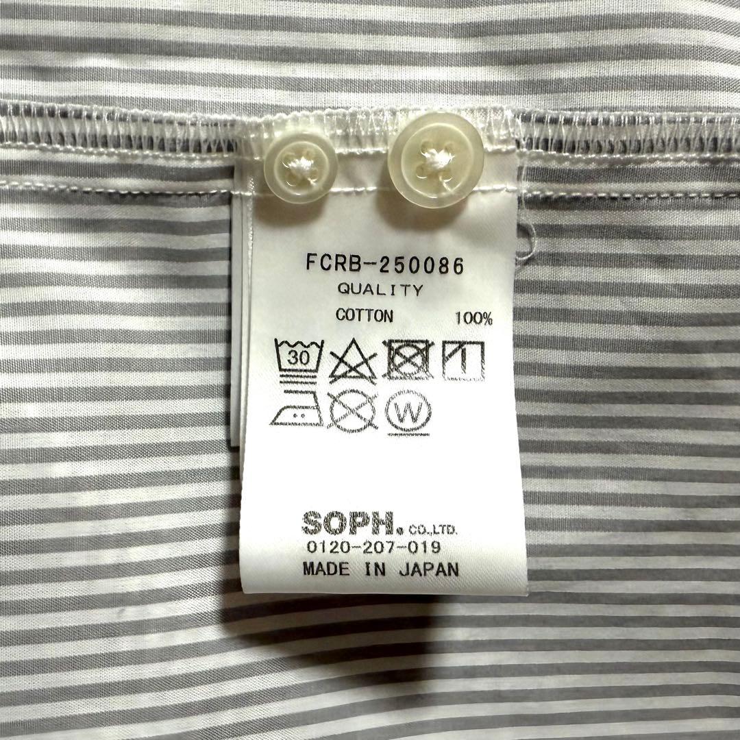 美品 FCRB 25SS ビッグ ロゴ プリント ストライプ バギー シャツ L