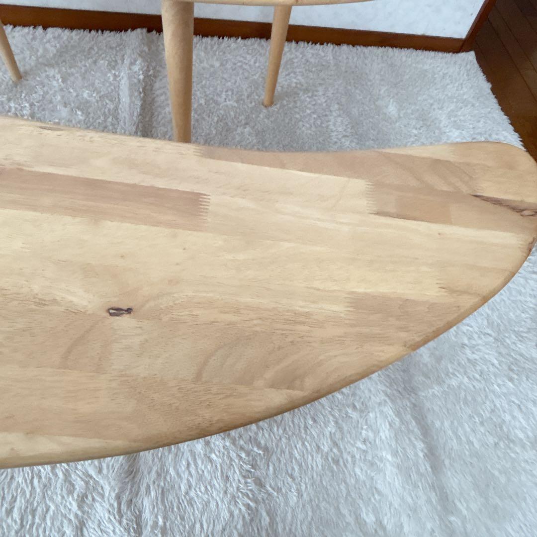 美品】天然木製 無垢材 センターテーブル 2台セット コーヒー ビーンズ
