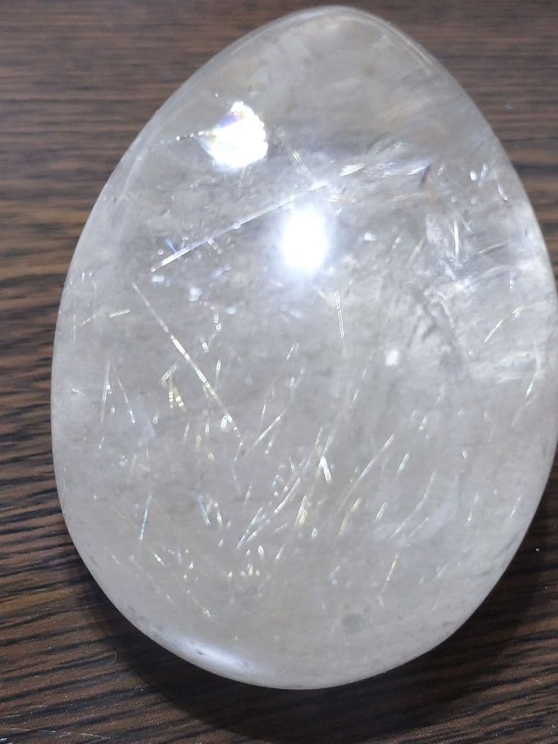 天然石■スモーキールチルクォーツ■虹入り■エッグ■卵■たまご■台座付き■レア