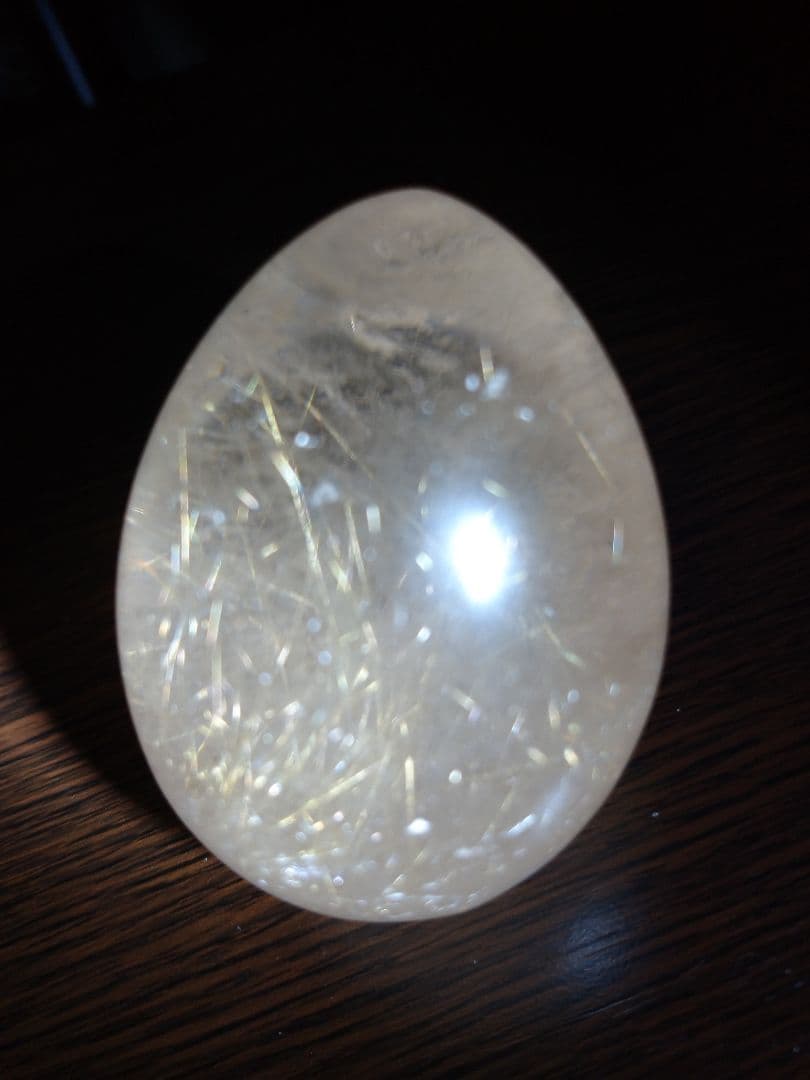 天然石■スモーキールチルクォーツ■虹入り■エッグ■卵■たまご■台座付き■レア