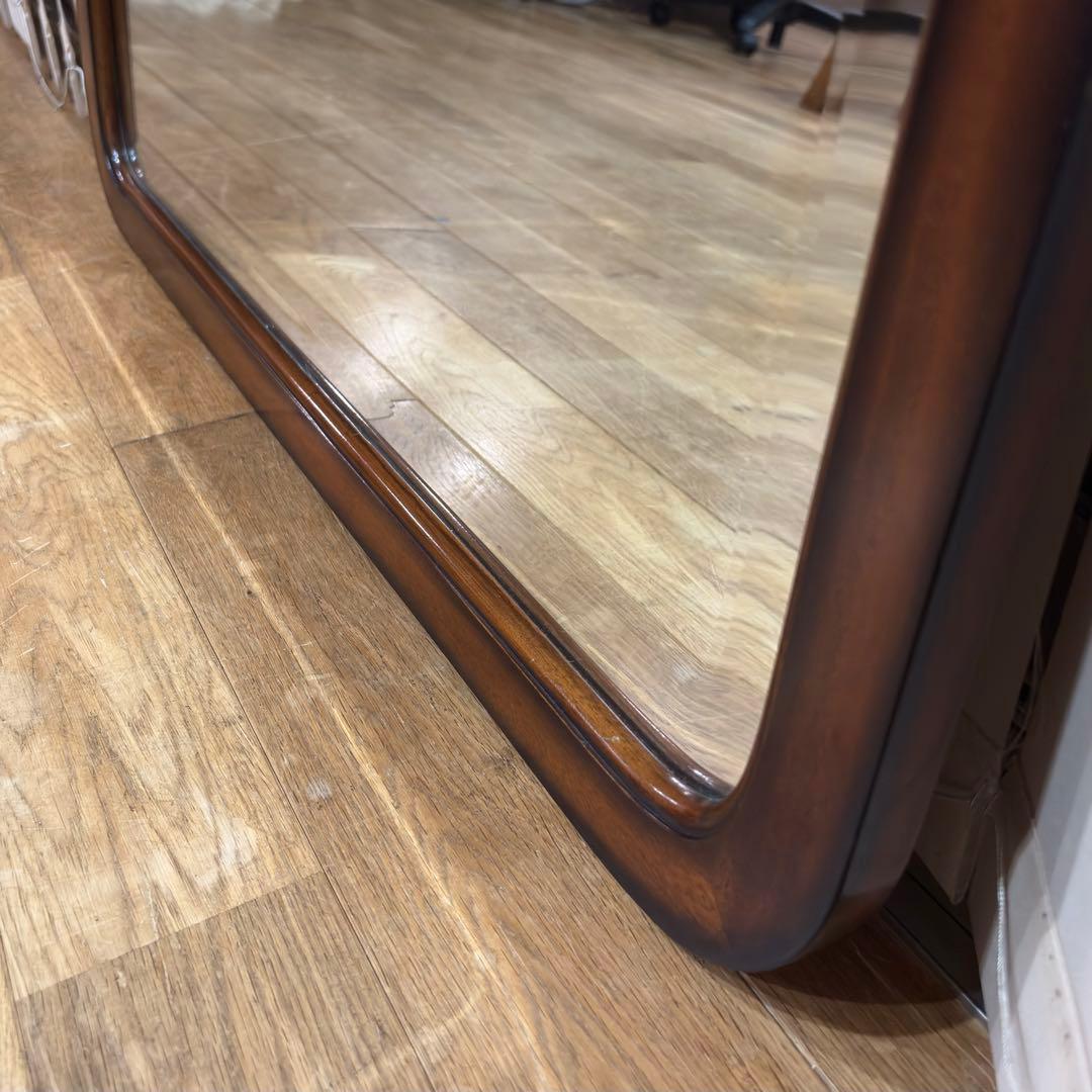 ビッグミラー ウォールミラー マホガニー材 壁掛 輸入 エレガント 高級 木製