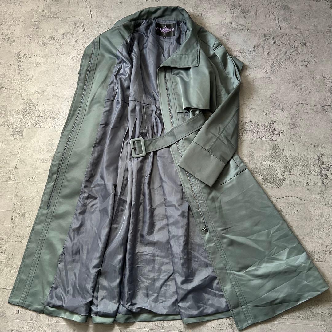 極美品 RUIRUE BOUTIQUE トレンチコート ベルト Aライン 希少色