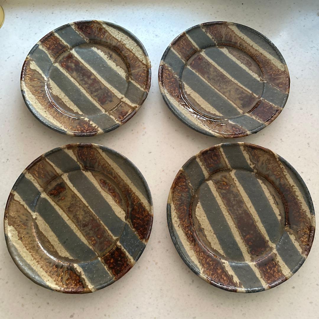 新品未使用　大沼道行　ニ彩リム皿M ４枚