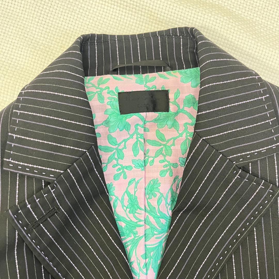 ポールスミス　ブラック　スーツ　セットアップ　ストライプ　40 花柄　黒　L