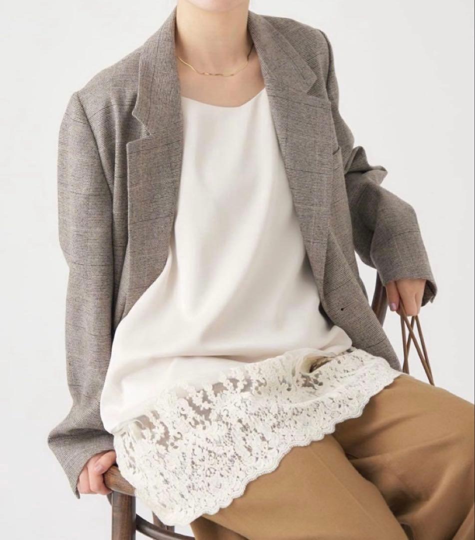 IENA サテンレースキャミソールワンピース ホワイト ナチュラル 新品未使用