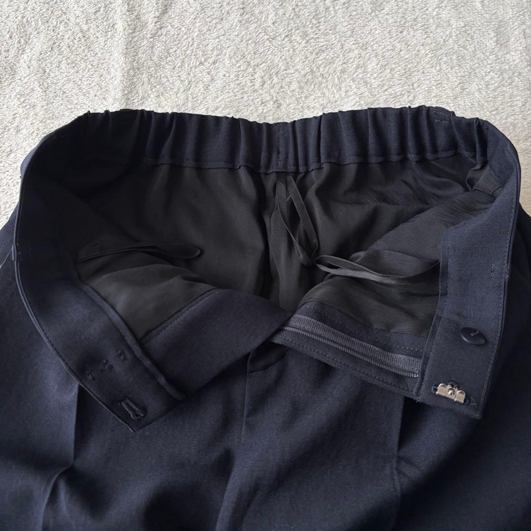 美品 INDIVI インディヴィ ノーカラー パンツスーツ ノーカラー L