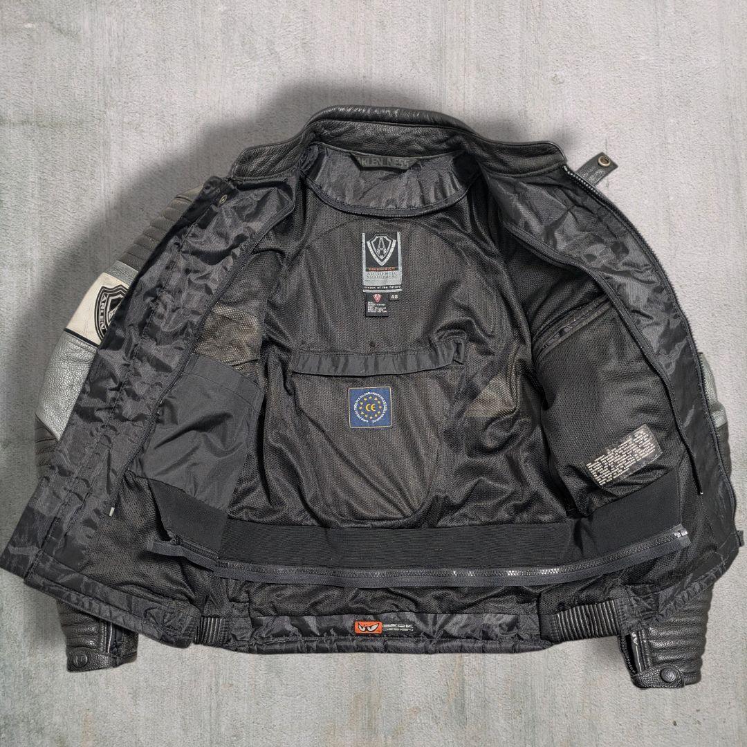90s アレンネス ヴィンテージ レーシング レザージャケット 本革 Ｍ バイク