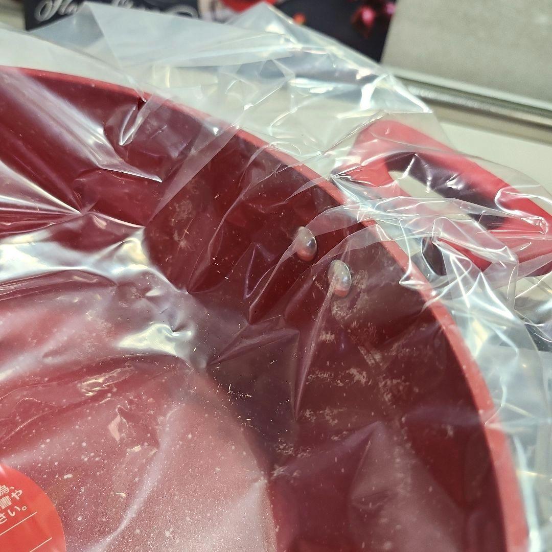 フレーバーストーン キャセロールパン ガラス蓋付き レッド 新品未開封