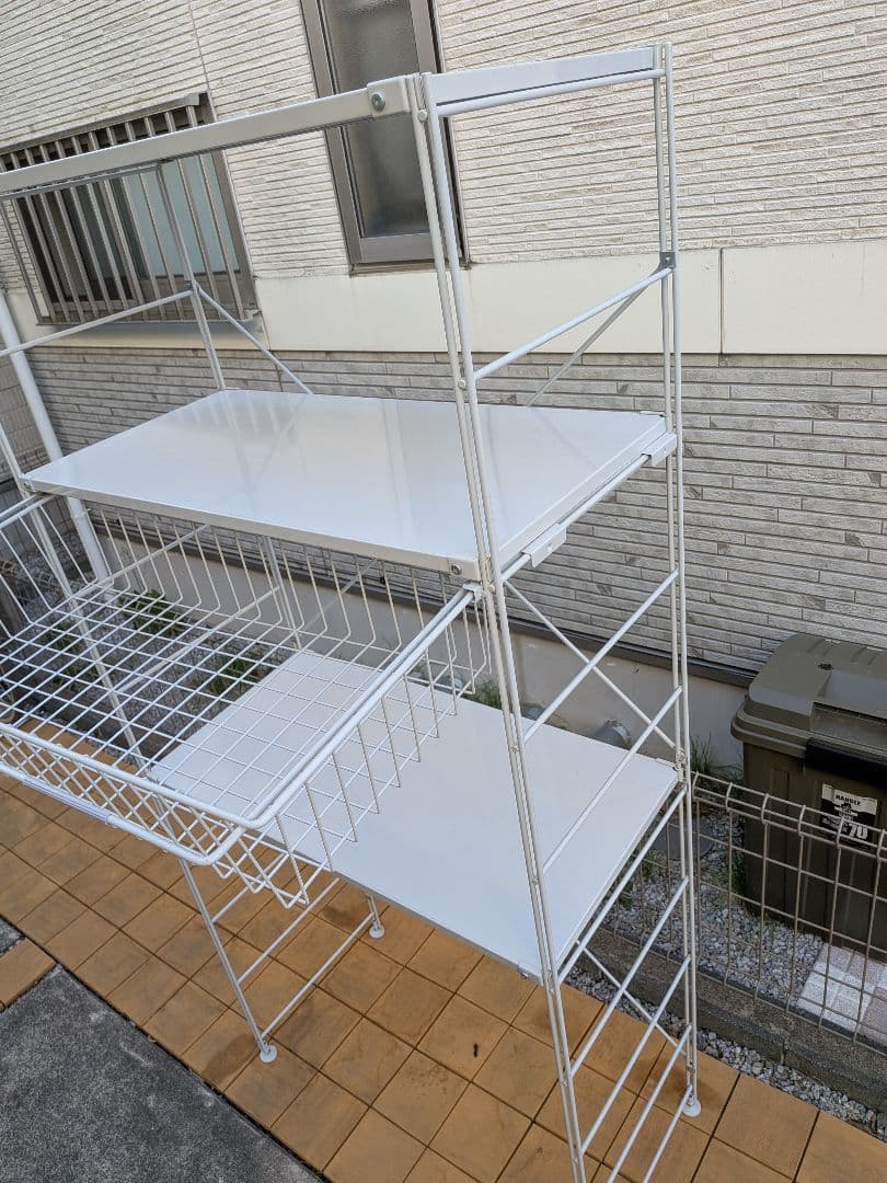 MUJI　無印良品　 スチールラック メタルシェルフ　ライトグレー　バスケット