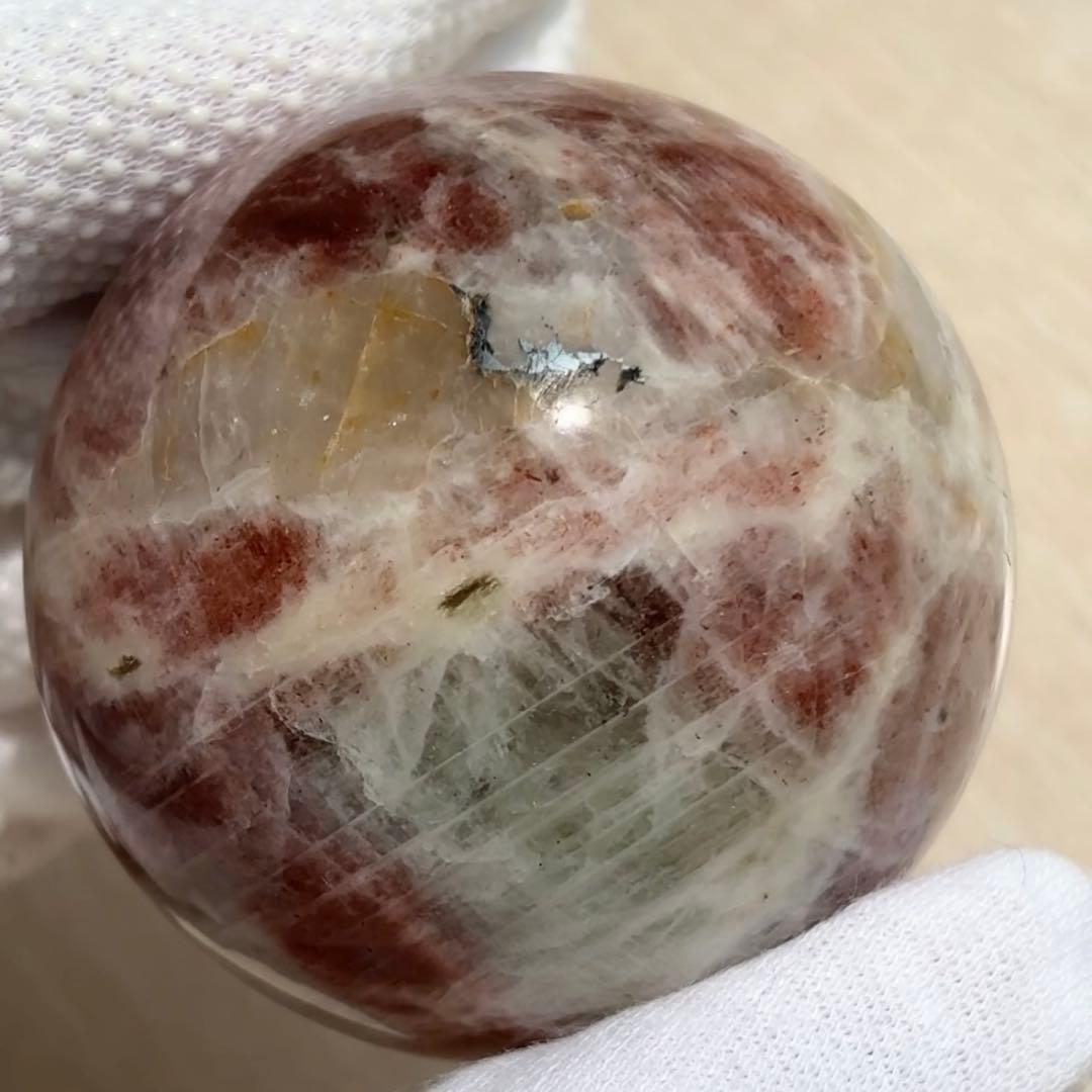 アルーシャサンストーン スフィア 天然石　パワーストーン　丸玉　サンストーン