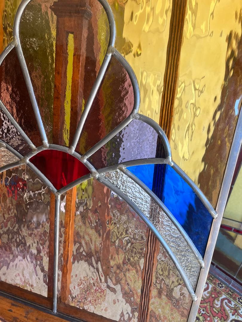 引き取り限定 ステンドグラス パネル アンティーク インテリア 建具 店舗