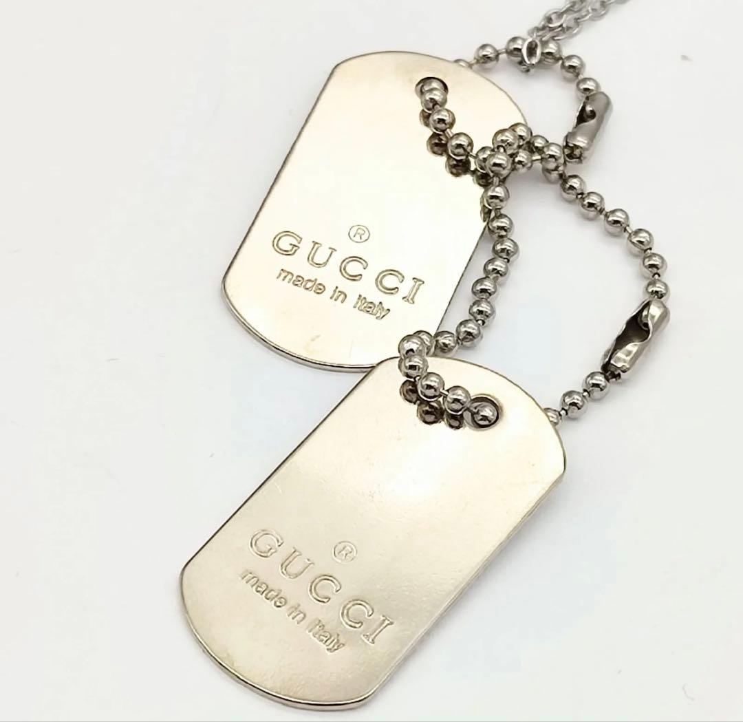 GUCCI グッチ ダブルドッグタグネックレス