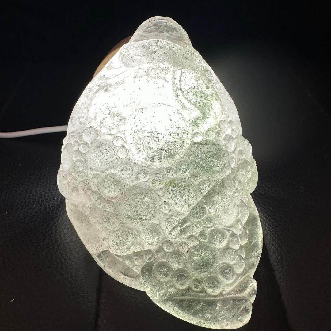 希少❣️天然石 グリーンストロベリークォーツ共生水晶の銭蛙　置物　彫り物D.103