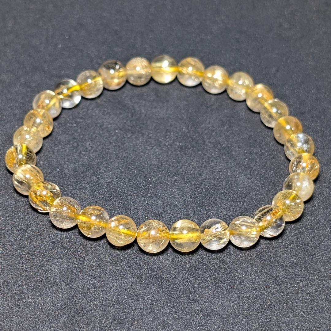 ドーナツ【金運爆上げ】極上タイチンルチル 7mmブレスレット 運命の一本