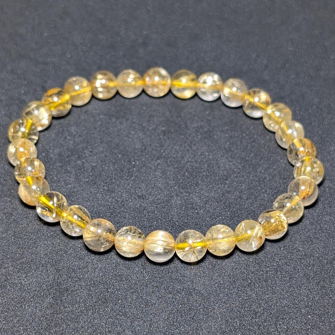 ドーナツ【金運爆上げ】極上タイチンルチル 7mmブレスレット 運命の一本