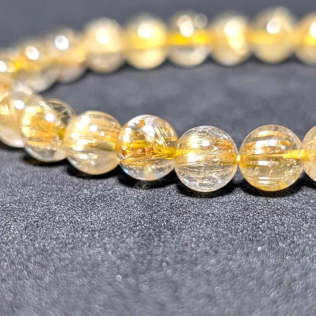 ドーナツ【金運爆上げ】極上タイチンルチル 7mmブレスレット 運命の一本