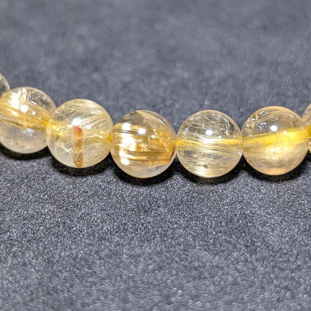 ドーナツ【金運爆上げ】極上タイチンルチル 7mmブレスレット 運命の一本