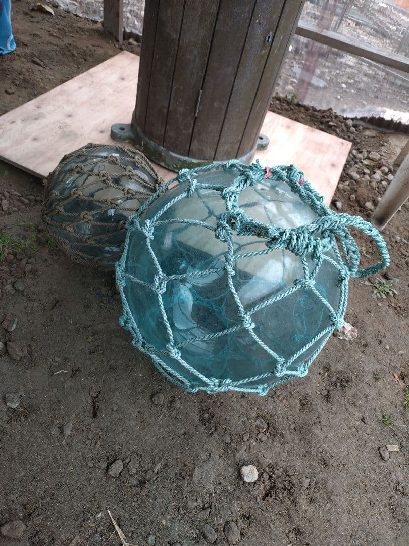 大きめ　ガラス浮き　浮き球　ビン玉　昭和レトロ