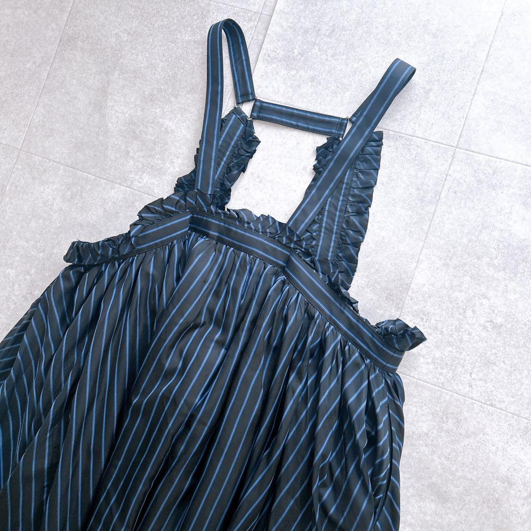 美品✨noir kei ninomiya ジャンパースカート　ストライプ フリル