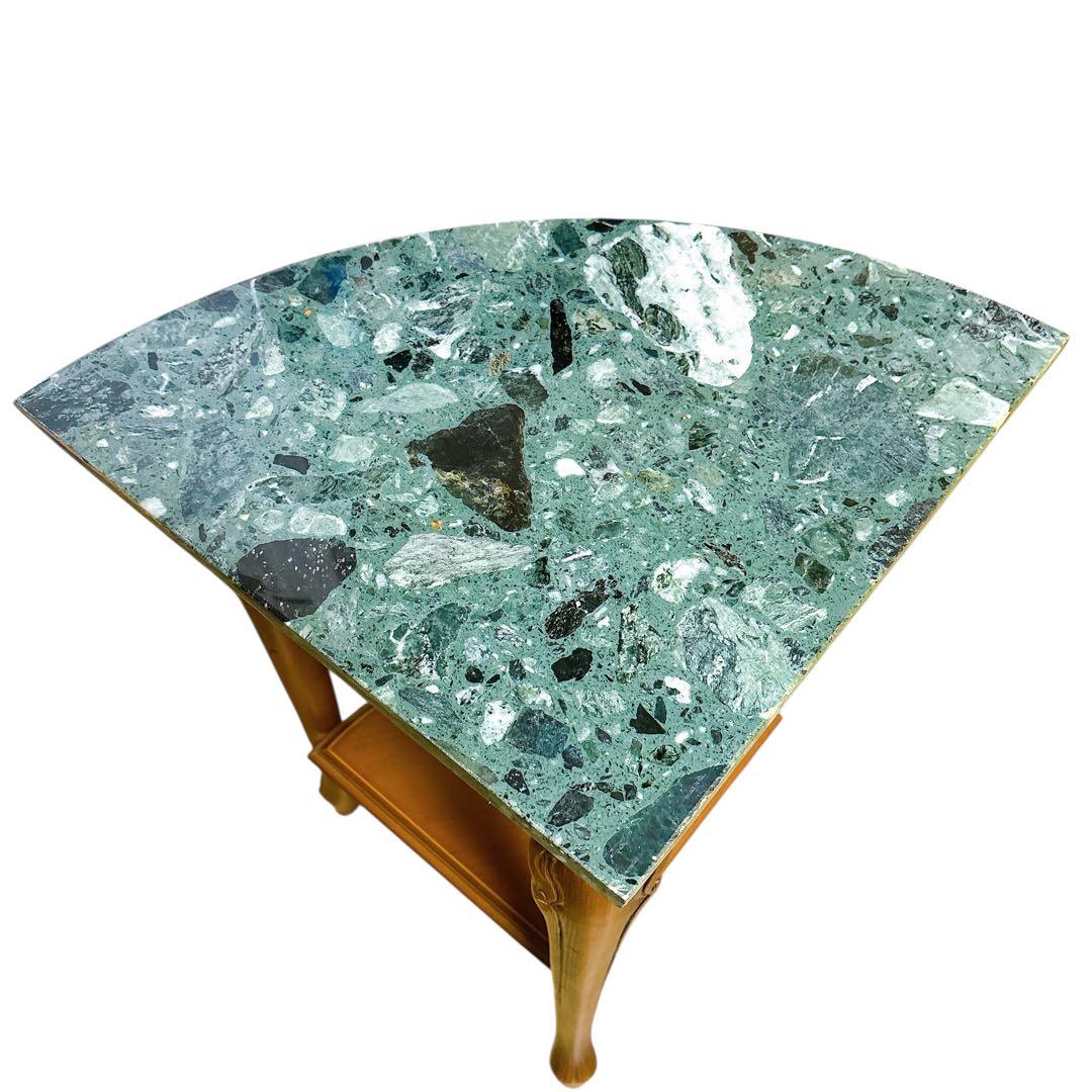 イタリア製 大理石　花台　猫足コンソールテーブル　コーナー用