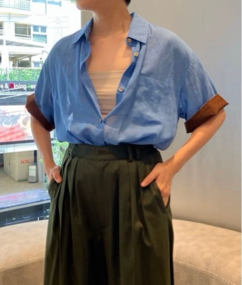 yu2025春夏6（ROKU）スケ ショートスリーブ シャツ