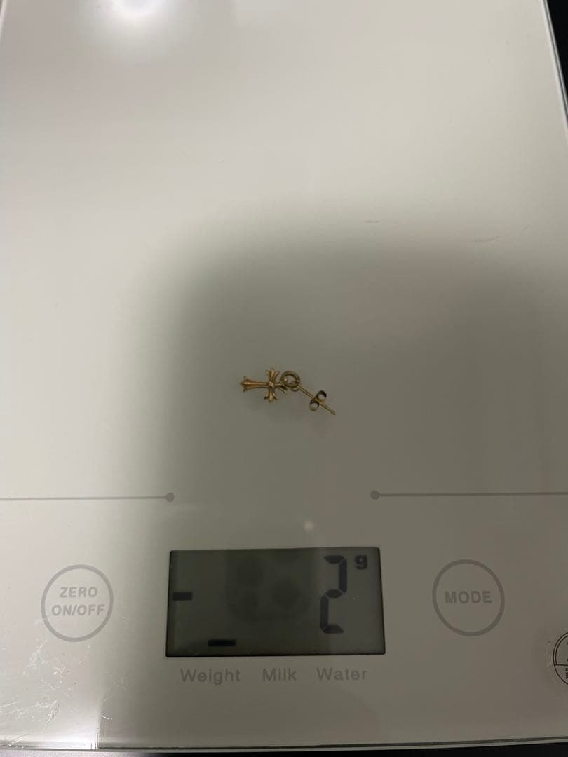 K18ゴールド クロスモチーフ フープピアス