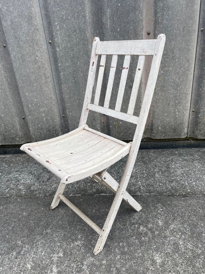 ビンテージ/フォールディングチェア/チェア/椅子/ナチュラルカラー/ホワイト