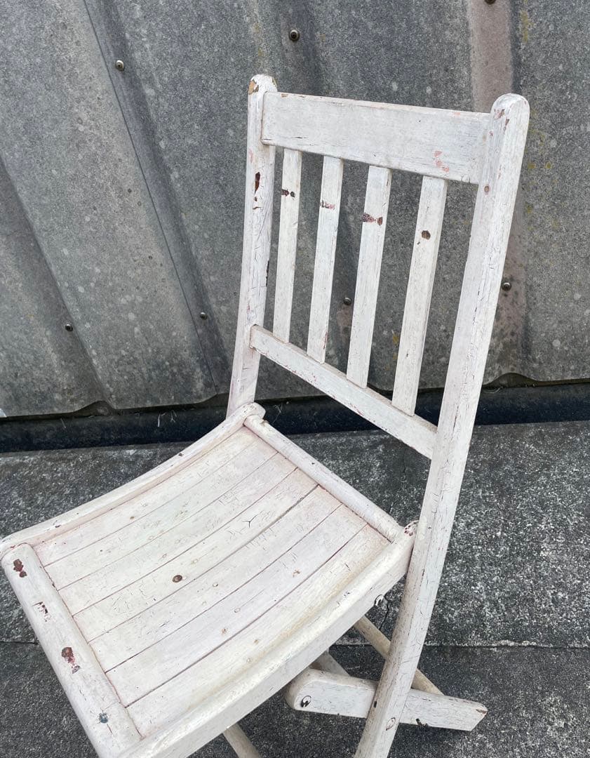 ビンテージ/フォールディングチェア/チェア/椅子/ナチュラルカラー/ホワイト