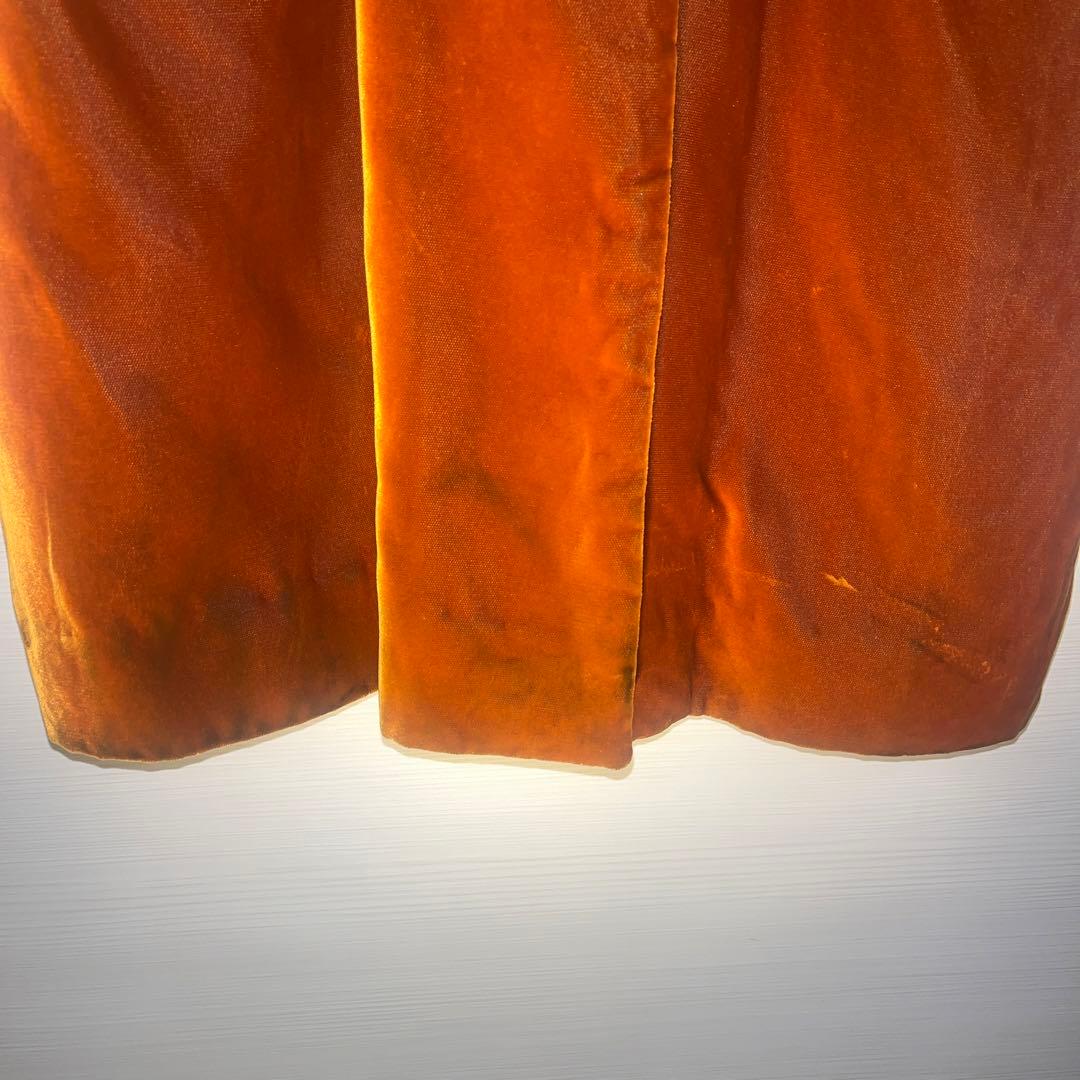 ETRO エトロ コート ベルベット ベロア オレンジ ロングコート