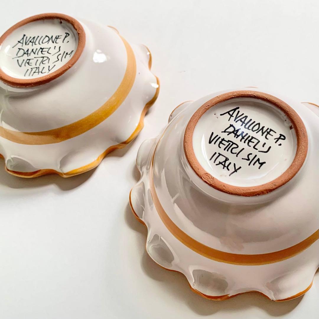 パスクワーレ社 フリル皿　オレンジ直径13cm高さ5cm２個セット