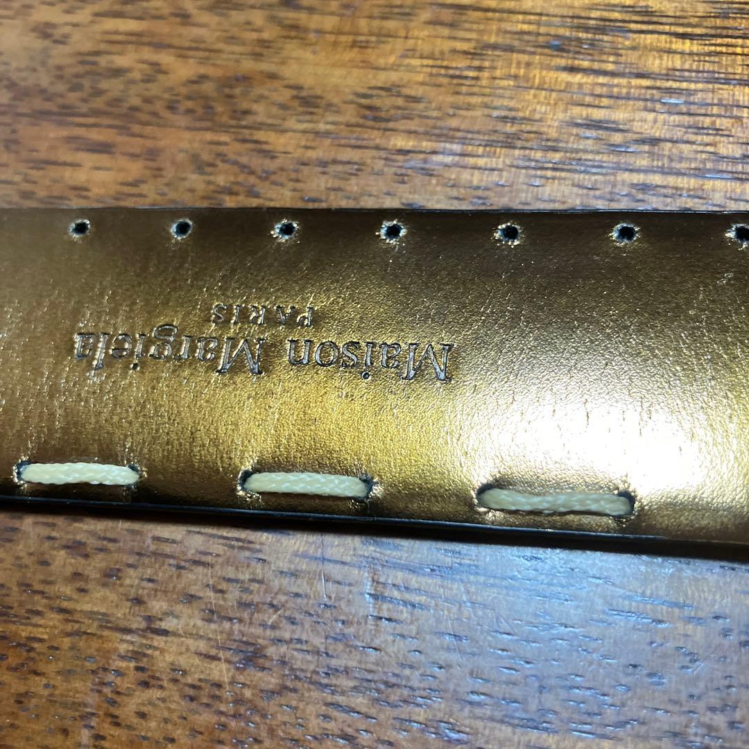 マルジェラベルト 黒革　金色バックル　サイズ100cm