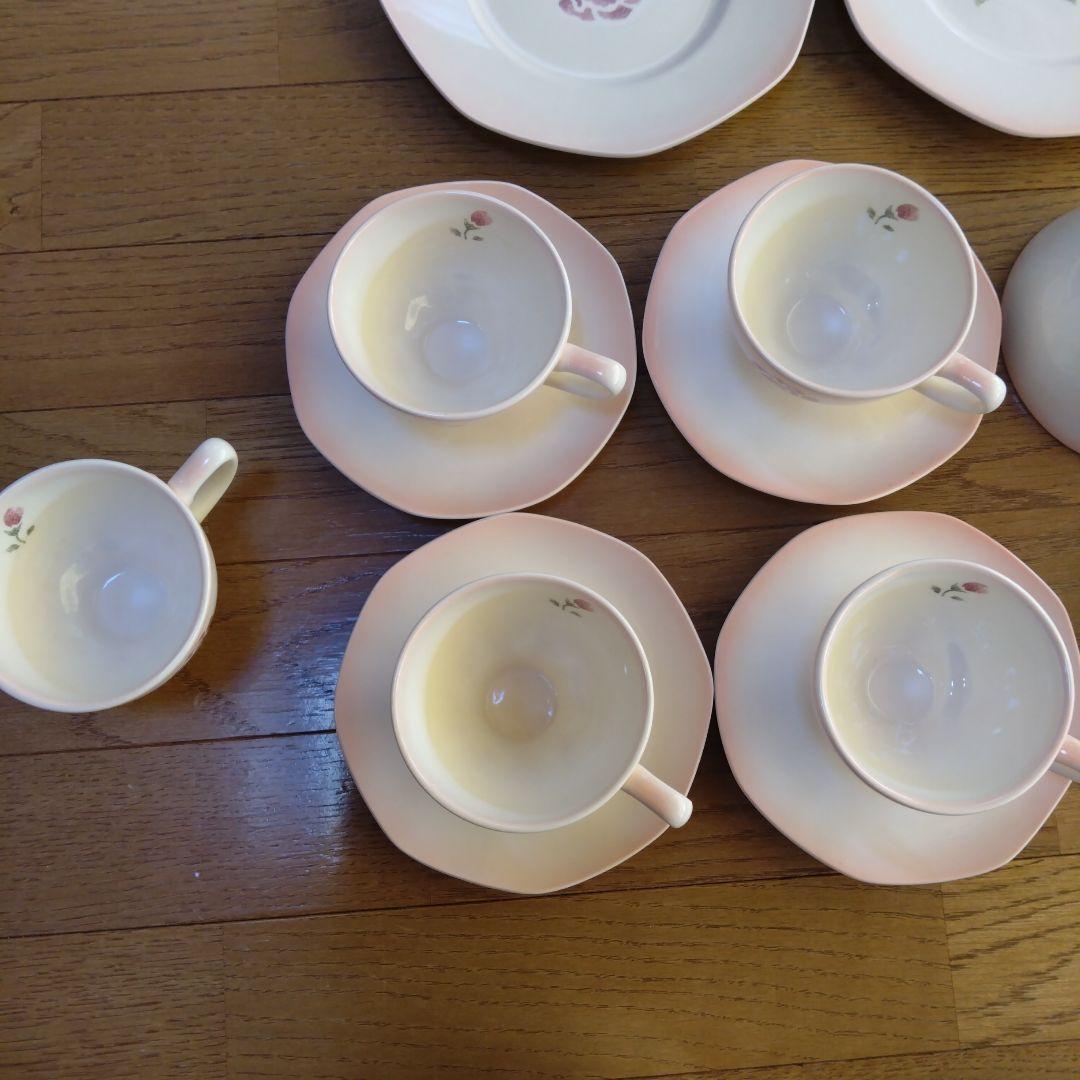 マニー ピンクローズシリーズ バラの花柄陶器食器セット