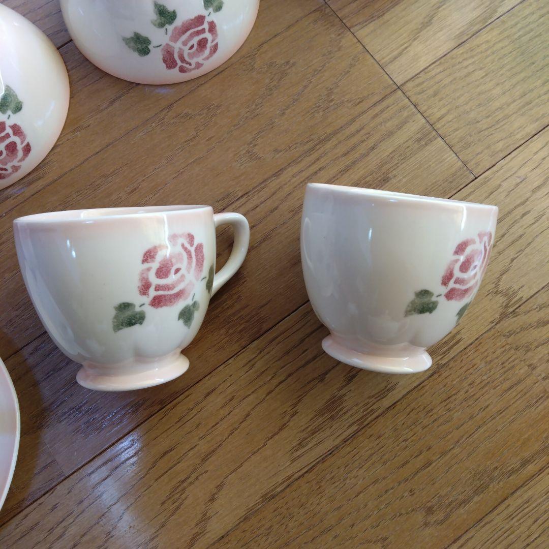 マニー ピンクローズシリーズ バラの花柄陶器食器セット